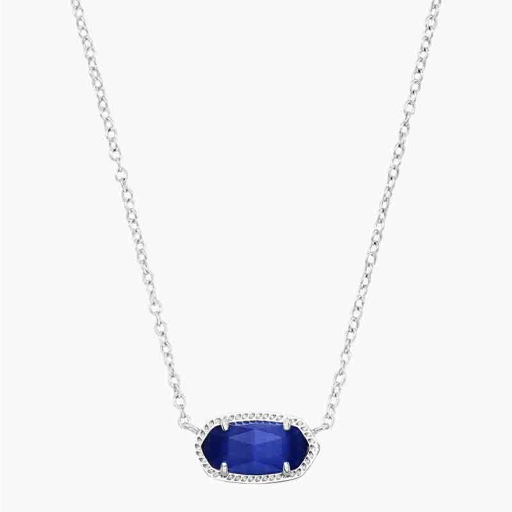 Kendra Scott Cobalt Blue Silver Pendant Necklace